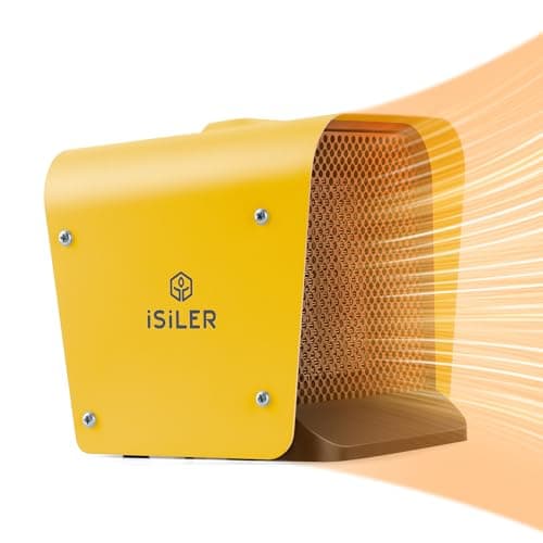 ISILER Space Heater, 1500W Portable Ceramic Space Heater with Adjustable Thermostat Tip-Over Overheat Protection ETL Certified for Home Office Garage