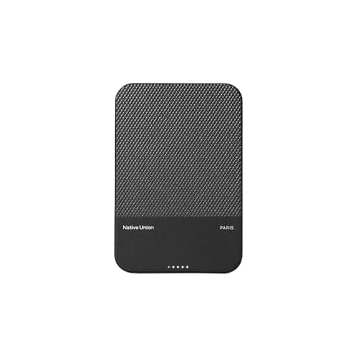 Native Union (Re Classic Power Bank | Magnetic - MagSafe Compatible 10000mAh 15W Portable Charger - USB-C Cable Included - Qi2 Certified - Compatible with iPhone Air, 17, 17 Pro Max, AirPods (Black)
