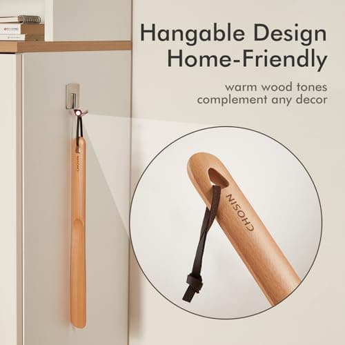 CHOSIN Shoe Horn Long Handle for Seniors Men Women, Small Shoe Spoon for Kids, 2pcs Boot Horn Shoe Helper for Home or Travel 6