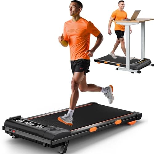 12% Incline Walking Pad Treadmill with Smart APP, Portable 2 in 1 Under Desk Treadmill for Home Small Spaces, Compact Walking Pad 300 lb Weight Capacity with LED Display