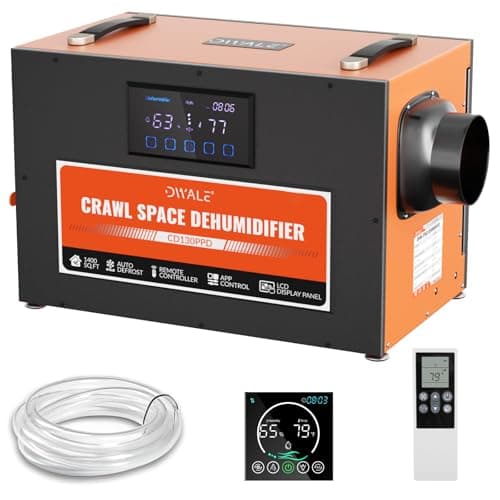 145 Pint Commercial Dehumidifier,Crawl Space Dehumidifier with Pump and Hose,Portable, AutoDefrost, Memory Restart Starting,Whole House dehumidifier for Basements, Warehouses