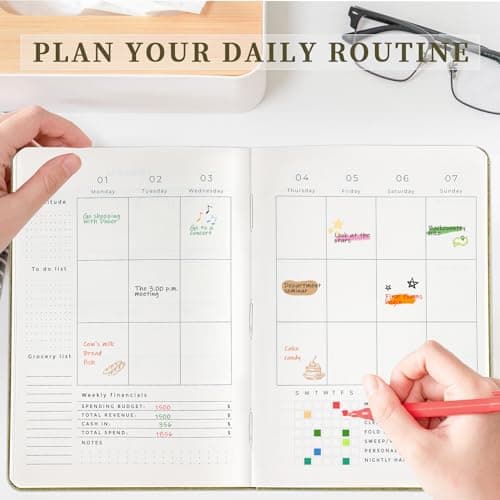 2024 Planner Daily planner 2024 Weekly planner notebook Monthly planner 2024 Budget planner 2024 A5 size 8.4" x 5.9" 208 pages Leatherette fabric with rich interior Agenda 2024 6