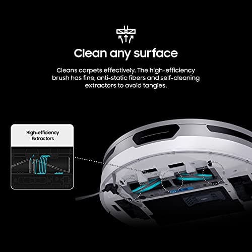 SAMSUNG Jet Bot+ Robot Vacuum Cleaner w/ Clean Station, Automatic Emptying, Precision Cleaning, 5-Layer Filter, Intelligent Power Control for Hardwood Floors, Carpets, Area Rugs, VR30T85513W/AA, White 7