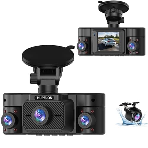 HUPEJOS Dash Cam Front and Rear, 360 Dgree View 4 Channel Dash Camera for Cars 2K FHD, Mini Dashcam Built-in WiFi, Car Camera Free 64GB Card, Voice Control, Night Vision,WDR,24/7 Parking Mode, V30-4CH