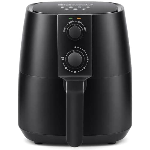 Elite Gourmet EAF4617 Electric Digital Hot Air Fryer, 1350Watts, Oil-Less Healthy Cooker, Timer & Temperature Controls, 4 Quart, Black