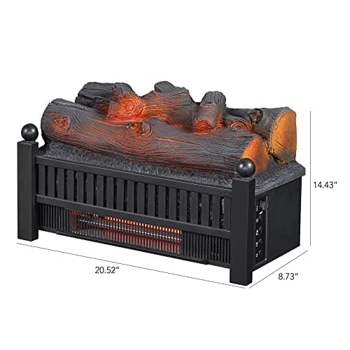 duraflame® Electric Log Set 1,000 Sq Ft Infrared Heater, Faux Logs Insert with LED Flames for Existing Fireplaces, Crackling Sounds, Remote Control Included 5