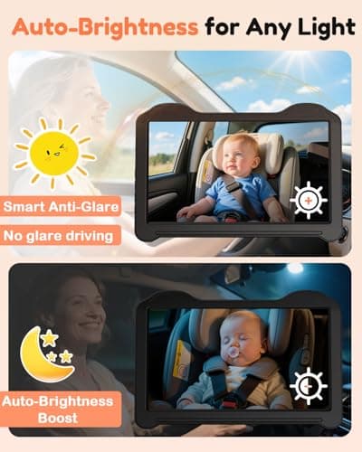 7-Inch Car Baby Camera for Seat: 1080P HD Rear Facing Camera for Backseat - 150° Wide Angle View with Ultra-Clear Night Vision - Easy Installation - USB-Powered for Monitoring Infant by Fodkh 6