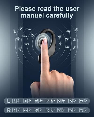 Jzones Open Ear Headphones Wireless Bluetooth 5.3, Open Ear Earbuds with Dual 16.2mm Dynamic Drivers 60 Hours Playtime Waterproof Sport Earbuds Compatible with iPhone Android TV 8