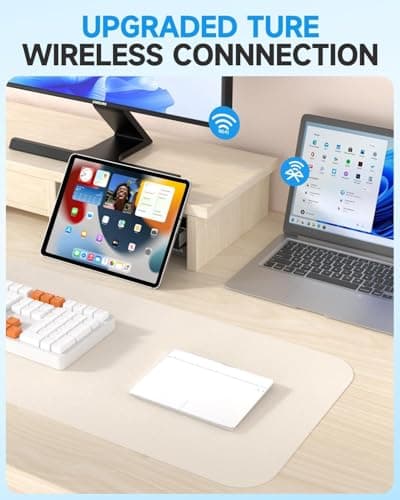 Wireless Bluetooth Trackpad for Windows 10 & 11, 3-in-1 Connectivity Modes,High Precision Control, Portable Multi-Touch Gestures touchpad for PC & Laptop (Grey&White) 5