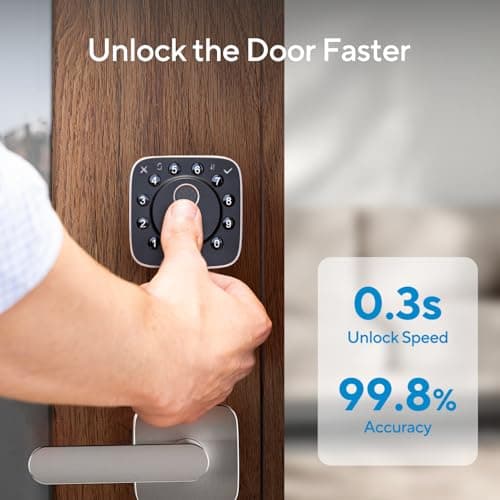 ULTRALOQ 2025 Upgrade Bolt Fingerprint Matter Smart Lock, Fingerprint Keyless Entry Door Lock, Works with Apple Home, Alexa, Google, SmartThings, IFTTT, Built in Matter Over Thread, BHMA Grade AAA 5