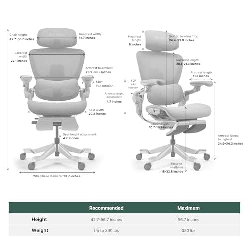 HINOMI H2 Pro Premium Ergonomic Office Chair - Comfy Home Office Desk Computer Chair with Adjustable Back Support, Swivel Wheels, Flip-up Arms, Comfortable Mesh Seat for Desk Work (Black) 2