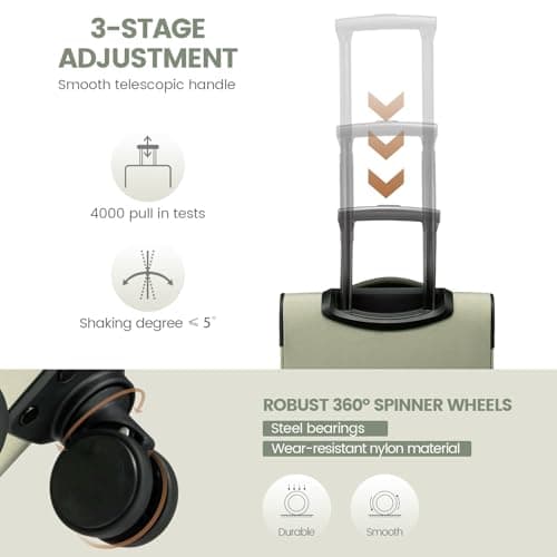 LOVEVOOK Carry On Luggage 22x14x9 Airline Approved,20 Inch Carry-on Suitcase for Women,Softside Suitcases with Wheels,Rolling Checked Luggage with TSA Lock,Lightweight Travel 7