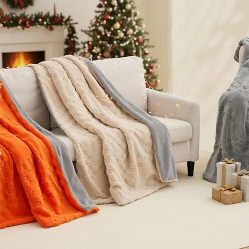 Heated Blanket, 50x60 Inch Electric Blanket, Throw Blanket with 6 Heat Settings and 1-4H Auto Off Timer, Machine Washable, Soft Flannel Fleece for Couches, Beds Office (Orange) 9