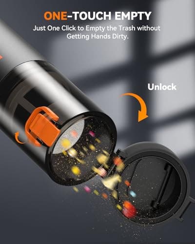 yoyoto Car Vacuum, Handheld Vacuum Cordless with 21000Pa Powerful Suction & 3 Modes, 4-in-1 Portable Hand Held Mini Vacuum Cleaner Rechargeable, Ultra Light for Car Home Office (Black) 8