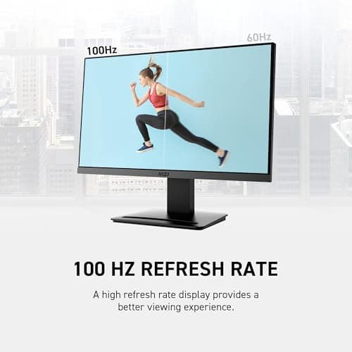 MSI PRO MP223, 22-inch VA 1920 x 1080 (FHD) Computer Monitor, 100Hz, Adaptive-Synch, HDMI, Video Port, VESA Mountable, Less Blue Light, Tilt, 1ms, Black 6