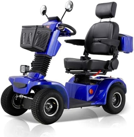 Mobility Scooters for Adults Heavy Duty 4 Wheel Mobility Scooter, Power Wheelchair Unit for Adults and Seniors - 550 lb， Shock Absorption Units/Headrest Height Adjustable