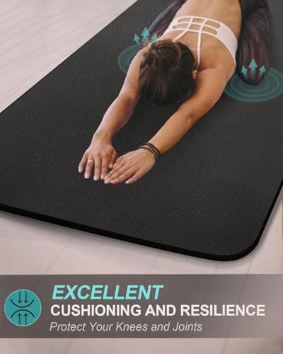 Extra Long & Wide Thick Yoga Mat for Tall Men & Women, 84'' x 32'' x 7mm Oversized Yoga Mat Double-Sided Non Slip, Pro TPE Yoga Mats with Strap 5