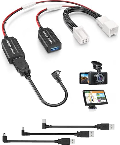 Dash Cam Power Adapter,(10P Type C)Fit Chrysler,Dodge Ram 1500/2500/3500,Jeep Cherokee/Grand Cherokee/Compass/Wagoneer,Connect Auto-Dimming Rearview Mirror,Power Adapter Cable for Dashcam Camera