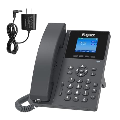 Eagaton T52P IP Phone,Office Phones Voip,2.4" Color Display, 2 SIP Accounts Business VoIP Phone, HD Voice,PoE Supported, Compatible with IPPBX&VoIP Providers, Includes Power Adapter for Home & Office