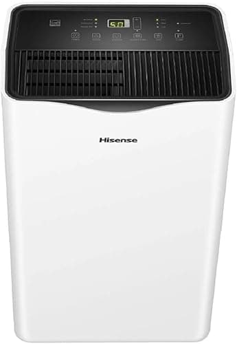 Hisense 50 Pint Dehumidifier 300 sq. ft Slide-out Bucket with Easy-carry Handle, 3 Speeds (Lo, Hi, Auto), Up to 4500 sq ft., Auto shut-off, Quiet 48 dB, 115v, - DH5023KP (Renewed) 5