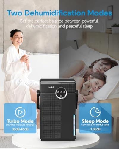 Lacidoll Small Dehumidifier with Drain Hose, Portable Dehumidifier for Bathroom, 118oz Dehumidifiers for Home 800 sq ft with 7 Colorful Light, Quiet Dehumidifiers for Bedroom RV Closet Basement 5