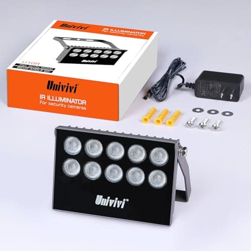 Univivi IR Illuminator 10 Led IR Lights for Night Vision Waterproof 850nm Long Range IR Light for Security Camera IR Light Outdoor & Indoor 6