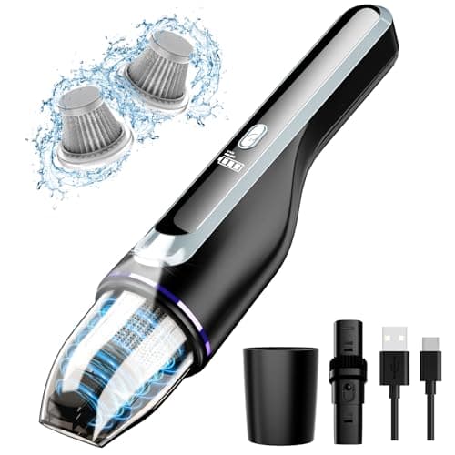 DRECELL Handheld Vacuum Cordless - Car Vacuum with Brushless Motor & 14000Pa Powerful Suction, 1.2lbs Lightweight, LED Light, Slim Mini Vacuum Cleaner for Car Home Office Pet