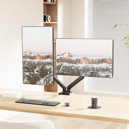Mount-It! Full Motion Dual Monitor Mount with Spring Arms, 17" to 32", Full Motion Monitor Arm with Tilt, Rotation, Swivel, Height Adjustment, Clamp or Grommet, Fits VESA 75x75 and 100x100 - Black 8