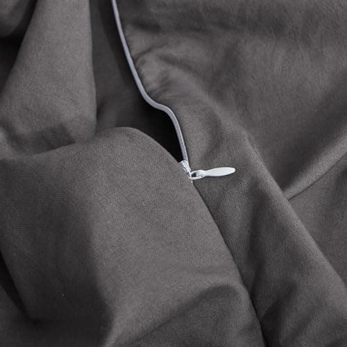 EXQ Home Duvet Cover for Weighted Blanket 60x80 inches, Breathable Soft Cover Machine Washable with 8 Ties (Dark Grey,Duvet Cover only) 5