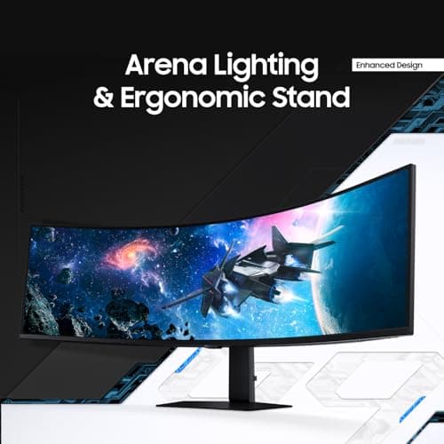 SAMSUNG 49" Odyssey G9 (G95C) Series DQHD 1000R Curved Gaming Monitor, 240Hz, 1ms(GtG), DisplayHDR 1000, AMD FreeSync Premium Pro, Eye Saver Mode, Auto Source Switch+, LS49CG950ENXZA, 2024 6