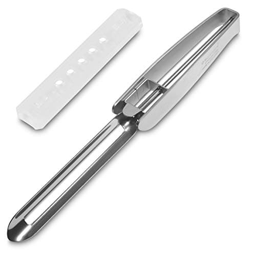 Stainless Steel Peeler, Long Vegetable Peeler, with plastic safety cover, 8.5 inch, Seki Japan