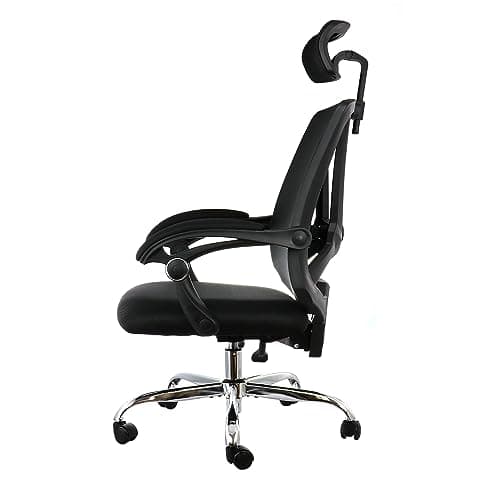 Elama Full Back Mesh Adjustable Office Chair with Headrest (Black/Black) 5