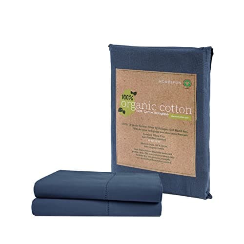 Lane Linen 100% Organic Cotton Pillow Cases Standard Size Set of 2 (20"x26") - Cotton Pillowcases Standard Size - Soft Navy Blue Pillow Cases Set of 2 - Standard Pillowcase Pack of 2 - Navy Blue 8