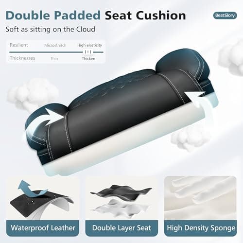 BestGlory Office Chair, Ergonomic High Back Home Office Desk Chair, Big and Tall Breathable Leather Office Chair with Lumbar Support Flip-Up Armrests, Computer Gaming Chair with Rocking Function 5