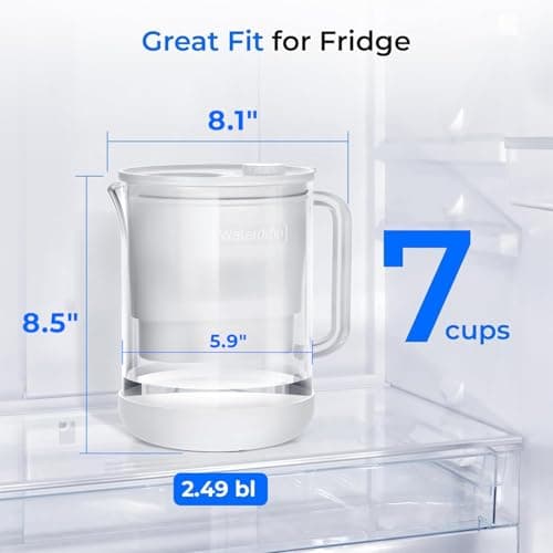 Waterdrop Glass Water Filter Pitcher with 1 Filter, Eco-Friendly, with NSF 53&42&372 Certified Filter, 7-Cup, Reduces PFOA/PFOS, Chlorine, Cadmium, Copper, Mercury, BPA Free, Easy to Clean, White 9