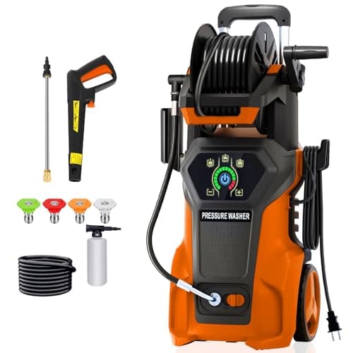 5000PSI Electric Pressure Washer - 3.6 GPM Power Washer 2000W Portable Pressure Cleaner Machine with 4 Nozzles & Foam Cannon, 20FT Pressure Hose Washer Cleaning for Car,Patio, Fence, Window, Garden