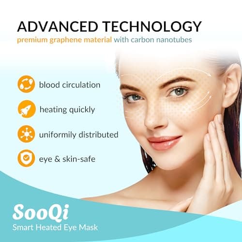 SooQi Rechargeable Cordless Heated Eye Mask - Weighted Compress with Graphene Heating for Dry Eyes, Fatigue, Sleep, and Travel 6