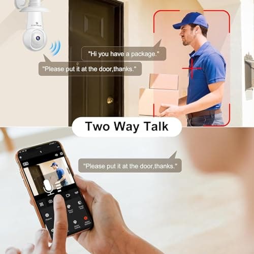 SYMYNELEC Light Bulb Security Camera: 2.4G WiFi Socket Camera Outdoor - Wireless Lightbulb Camera Waterproof for Home with Night Vision Motion Detection 3K 2Packs 7