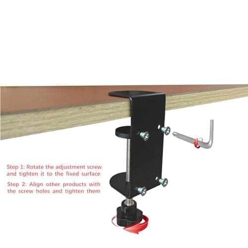 Jhanw 3 inch C-Clamp with Four Small Holes in the back, 2-Pack Adjustable Desk C Clamps for Range 0.35"~3.37", Versatile Clamp for Brake, Parts Assembly, Fastening, Welding, Woodwork, Metal Work 6
