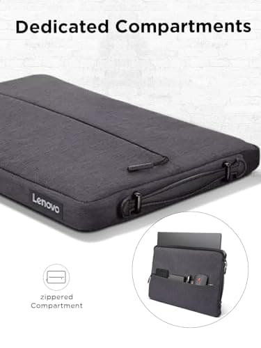 Lenovo Urban Laptop Sleeve 14 Inch for Laptop/ Notebook/Tablet Compatible with MacBook Air/Pro Water Resistant - Charcoal Grey 6