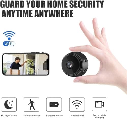 3 Pack Hidden Spy Camera, WiFi Mini HD 1080P Wireless Camera for Home Office Security, Small Nanny Cam with Motion Sensor Night Vision, APP Control Camera for Baby, Pets 6