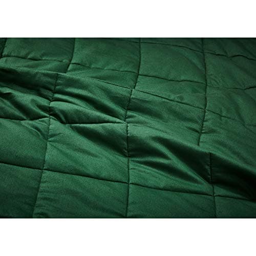 TONGDADA California King Size Weighted Blanket | 90''x108'',40lbs | Perfect for Couples,Designed for Heavy Weight Enthusiasts | Premium Cotton Material with Glass Beads | Dark Green 6