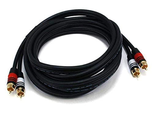 Monoprice Premium Two-Channel Audio Cable - 2 RCA Plug to 2 RCA Plug, Male to Male, 22AWG, 6 Feet, Black 7