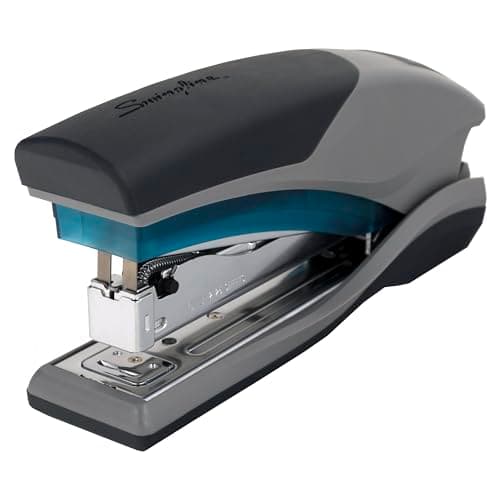 Swingline Stapler, 25 Sheet Capacity, Optima 25, Jam Free, Reduced Effort, Soft Grip, Blue and Gray (66404)