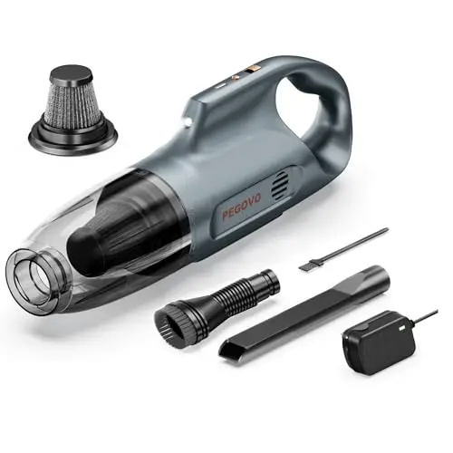 Handheld Vacuum Cordless Rechargeable with 360 Degree Rotation Pet Brush, 10000KPA Car Vacuum Cleaner High Power with Fast Charge Tech, Portable Rechargeable Mini Vacuum with Large-Capacity Battery