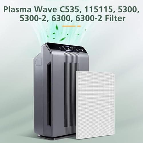 isinlive 115115 HEPA Replacement Filters A for Winix PlasmaWave 5300-2, C535, 6300, 5300, 6300-2, P300, AM90, 9000, 5000, 5000B, C909, 9800 Air Purifier, 4 Pack HEPA Filter, Size 21 7
