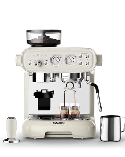 Hanrose Espresso Machine With Grinder, 20 Bar Espresso Machine with Milk Frother Steam Wand, Espresso Machines for Home, Expresso Coffee Machines Professional, Cappuccino Latte Machine