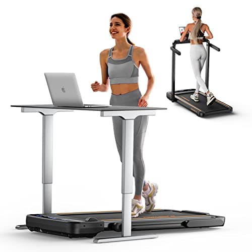 HomeTro 3.0HP Foldable Compact Treadmill,2 in 1 Walking Pad & Jogging Machine for Home/Office,Dual LED Touch Screens Folding Under Desk Motorized Treadmills 265lbs, App& Remote Control,Assembly-Free 6