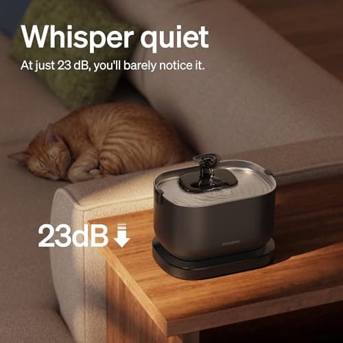 PETLIBRO Cat Water Fountain, Cordless Pet Water Fountain Battery Operated, 2.5L/84oz Dockstream Water Fountains for Cats Indoor, Cat Fountain with Stainless Steel Tray, Easy to Clean BPA-Free 5