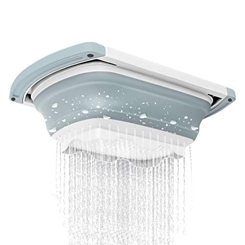 Qimh Collapsible Colander | Over The Sink Silicone Kitchen Strainers and Colanders with Extendable Handles | Veggies, Fruit and Pasta Foldable Strainer for Kitchen, 6-Quart, BPA Free 5